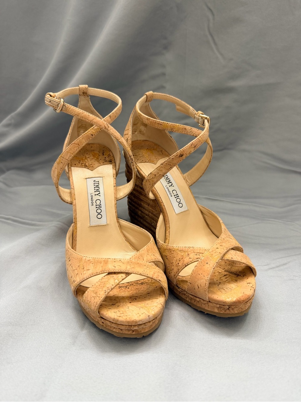 Jimmy Choo cork platform wedge sandals